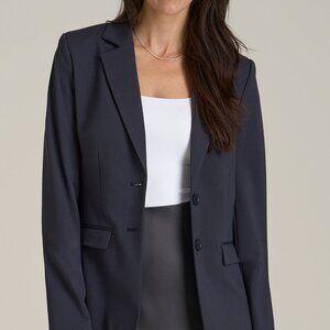 American Tall SLIM-FIT Two Button Blazer for Tall Women in Navy Size 1414 / Extr